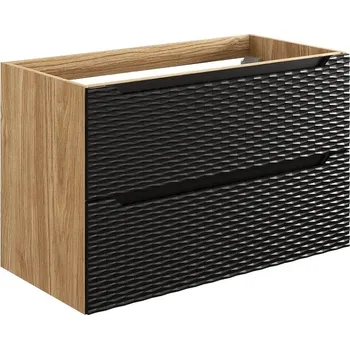 Koupelnový nábytek Umyvadlová skříňka Ocean black 90 - dub olejovaný / černá
