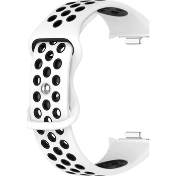 Příslušenství k chytrým hodinkám eses Silikonový dírkovaný řemínek pro Xiaomi Redmi Watch 4, 5, 6 a Smart Band 8 Pro a 9 Pro - Bílo černý