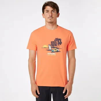 Pánská móda Pánské Tričko s krátkým rukávem RIP CURL FRAMED TEE 049MTE_165 – Oranžová L