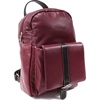 Městský batoh Červenočerný kožený batoh 311-1717-34/60
