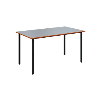 Jídelní stůl JSB 140 N jídelní stůl, kovová podnož černá, deska 18 mm, deska šedá s hranou, pomeranč, 1394x800 mm