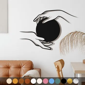 Obraz WoodenPuzzle.cz Dřevěný obraz - Křišťálová koule Barva: Zlatá, Velikost: L