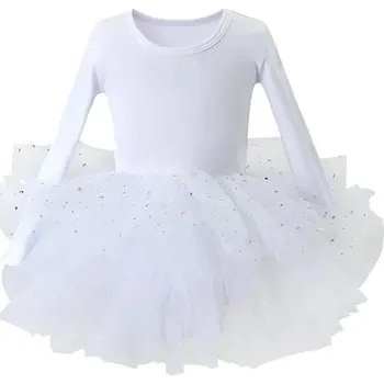 Dívčí šaty Dívčí baletní šaty s dlouhým rukávem - Bílá 2,55 x 58 cm