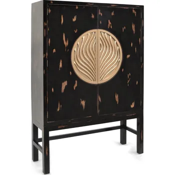 Orientální obývací skříňka Bundar 180cm černo/zlatá