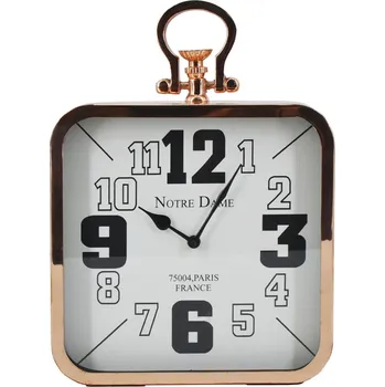 Hodiny Stylové kovové hodiny Atenas 25x25cm čtvercové měď