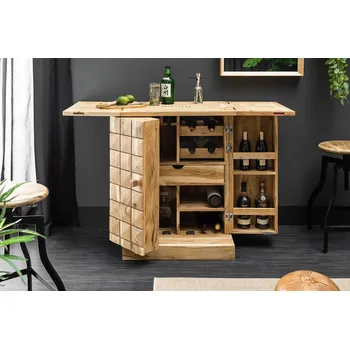 Barový stolek Barová skříň Mosaico 130cm akácie