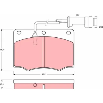 Brzdová destička Sada brzdových destiček, kotoučová brzda TRW GDB691
