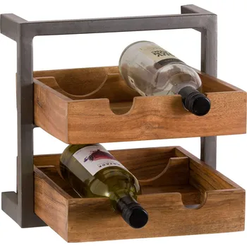 Stojan na víno Stylový nástěnný stojan na víno Live Edge 4 lahve