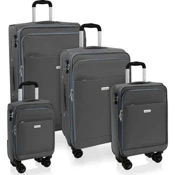AVANCEA Sada textilních cestovních kufrů GP7172 šedá 4W XS,S,M,L
