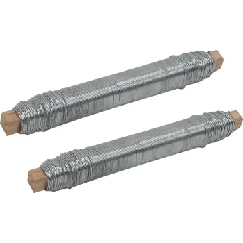 Příslušenství pro plot Vázací drát pozinkovaný Ø 0,65 mm, 100 g – sada 2 ks (Univerzální vázací drát, pozink, Ø 0,65 mm, 100 g (2 ks))