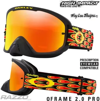 Sport MX brýle Oakley OFrame 2.0 PRO MX TLD Black Bubbles Fire Iridium