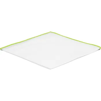 Šátek Bílý kapesníček do saka s limetkově zelenými okraji - Trendhim