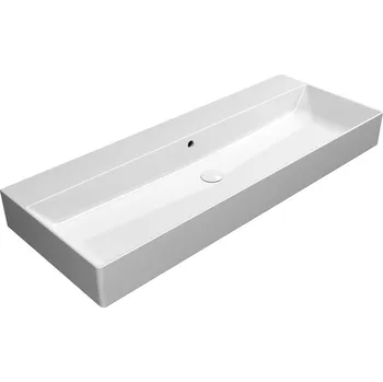 KUBE X keramické umyvadlo 120x47cm, bez otvoru, bílá ExtraGlaze