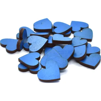 Svatební dekorace Pehucraft Dřevěná srdíčka světle modrá - svatební dekorace