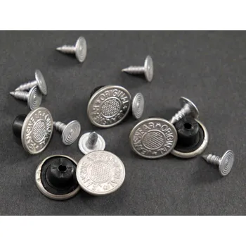 Knoflík Narážecí knoflík - matné stříbro - průměr 1,4 cm