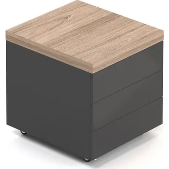 Zásuvkový kontejner Mobilní kontejner Lineart 60 x 50 cm, jilm světlý / antracit