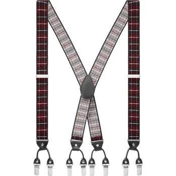 Kšandy Vexel | Vínové kárované šle vzadu do X - Trendhim