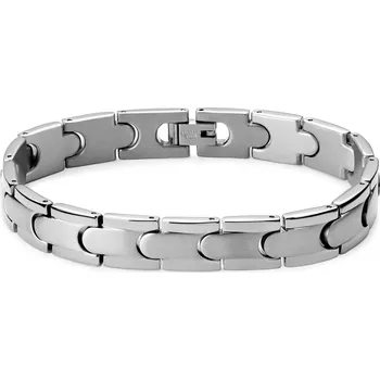 Náramek Náramek s překlápěcím zapínáním z nerezové oceli stříbrné barvy - Lucleon