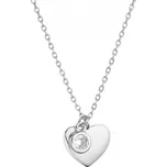 Stříbrný náhrdelník lesklé srdíčko s přívěskem ze zirkonu 12068.1