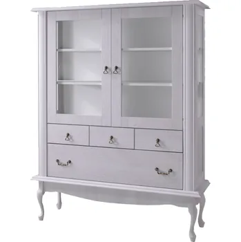 regál Max-i Prosklená vitrína BAROKO DA5 borovice bílá