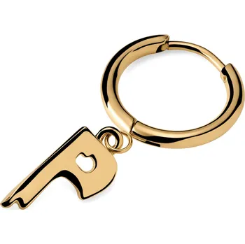 Náušnice Fahrenheit | Náušnice tavená ocel zlaté barvy iniciála P - Otsu