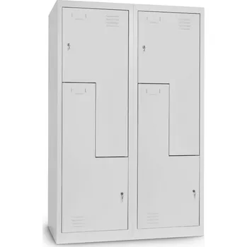 Šatní skříň Kovová šatní skříňka Z, 120 x 50 x 180 cm, cylindrický zámek, světle šedá - ral 7035