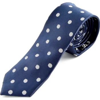 Kravata Hedvábná kravata s bílými puntíky - Tailor Toki