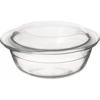 Hrnec Pekáč borosil. sklo kulatý pr. 23 cm, 26,5x11 cm víko