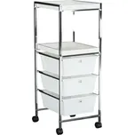 Max-i Pojízdný regál, bílá/chrom, CORFU