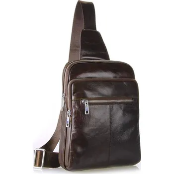 Tmavě hnědá kožená taška přes rameno Manitoch - Delton Bags