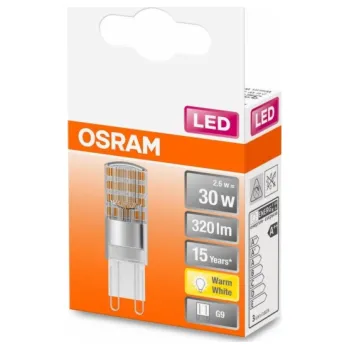 Stojací lampa LED lampa Osram T15, G9, 2,6W, 2700K, 320lm, transparentní