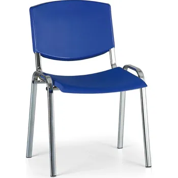 Jednací židle Konferenční židle Design - chromované nohy, modrá