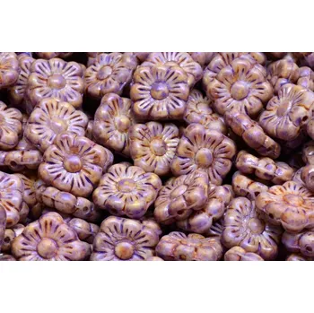 Korálek Korálky čtvercové kytičky 3148 (11x11mm)