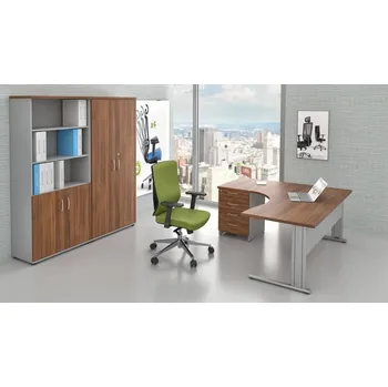 Kancelářská sestava Sestava kancelářského nábytku Visio LUX 6, ořech