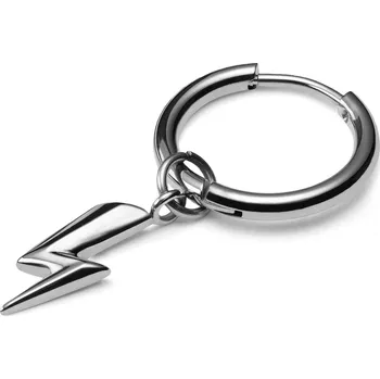 Náušnice Ocelová náušnice stříbrné barvy s bleskem - Lucleon