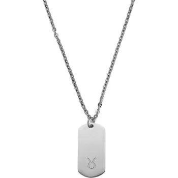 Náhrdelník Ocelový náhrdelník hvězdného znamení Býk ve stříbrné barvě - Lucleon