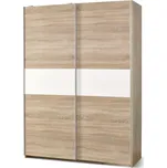 Šatní skříň Lima, bílá / dub sonoma