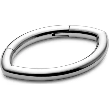Piercing 10mm piercing oválný segment z nerezové oceli stříbrné barvy - Otsu