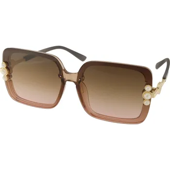 Sluneční brýle Brýle dámské s perličkami hnědorůžové barvy M4317-6