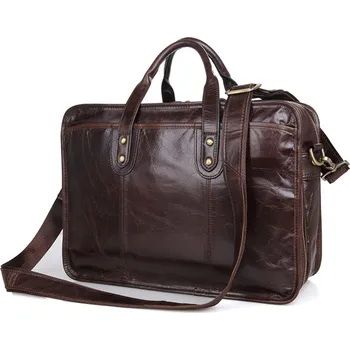 Pánská aktovka Kaštanová kožená aktovka - Delton Bags