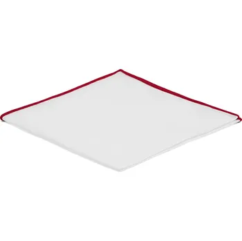 Kravata Bílý kapesníček do saka s karmínovými okraji - Trendhim