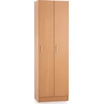 Dřevěná šatní skříňka Visio - 2 oddíly, 60 x 42 x 190 cm, buk