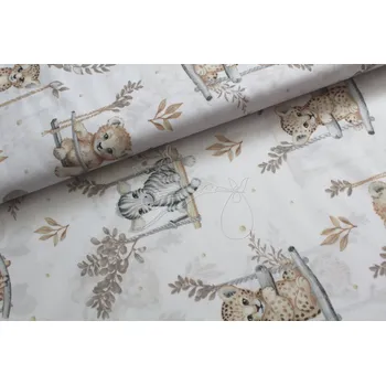 Zvířátka na houpačce I - bavlněné plátno, šíře 160cm