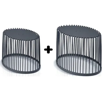 Odpadkový koš Set 2 univerzálních oválných košů, 30 + 55 l, antracit