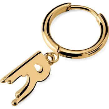 Náušnice Fahrenheit | Náušnice tavená ocel zlaté barvy iniciála R - Otsu