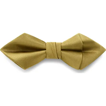 Motýlek Hořčicově žlutý saténový předvázaný motýlek s&nbsp;diamantovou špičkou - Trendhim