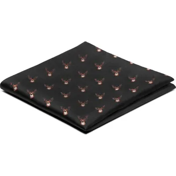 Černý vánoční kapesníček do saka se soby - Trendhim