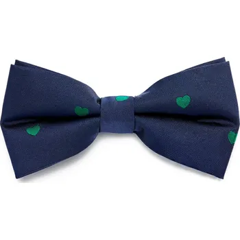 Tmavě modrý předvázaný motýlek se srdíčky - Trendhim