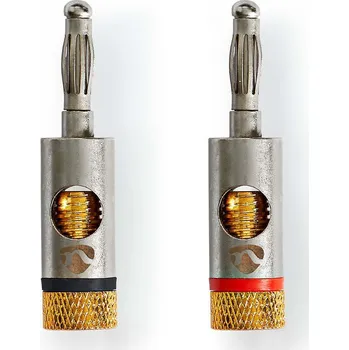 Audio kabel NEDIS Banánkový konektor | Banánková Zástrčka | Pozlacený | 2 Kusy | Hliníkový | Kovový