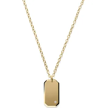 Náhrdelník Náhrdelník s ID přívěskem zlaté barvy se zirkonem - Lucleon